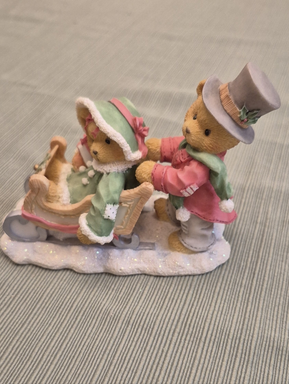 Cherished Teddies Lindsey & Lyndon Winter Wonderland Bear Figurine 1997 Vintage